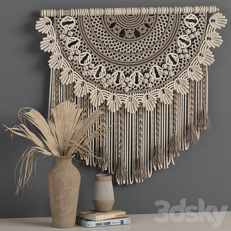 macrame decor set 06 3DS Max Model - thumbnail 2