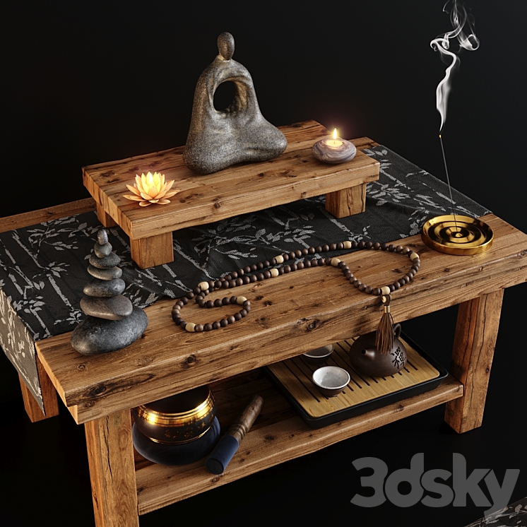 Meditation Zen Set 3DS Max Model - thumbnail 2