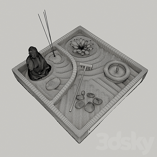 Mini Zen Garden 3DS Max Model - thumbnail 3