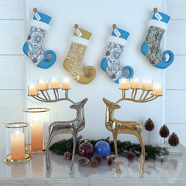 New Year Decor 3DS Max Model - thumbnail 1