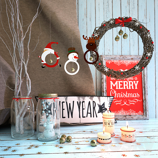 New Year decor set 3DSMax File - thumbnail 1