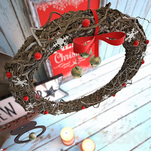 New Year decor set 3DSMax File - thumbnail 2