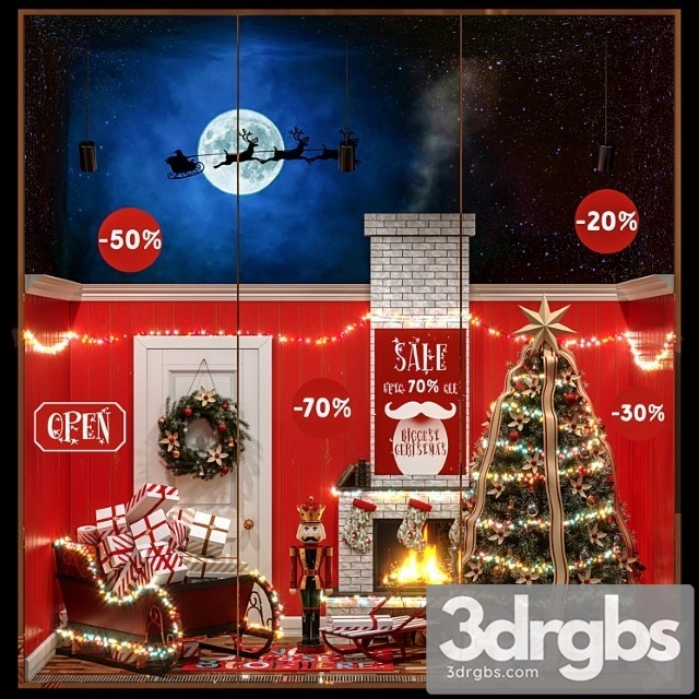 New Year Showcase Decorative Store 3dsmax Download - thumbnail 1