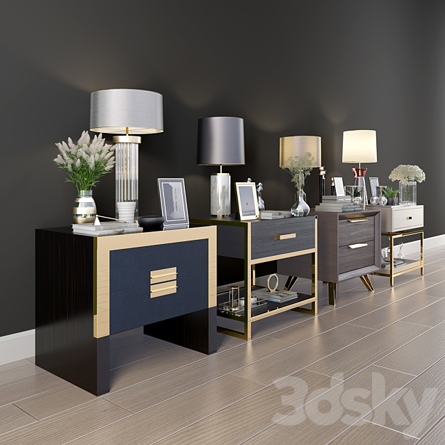 Nightstand Decorative Set01 3DSMax File - thumbnail 2