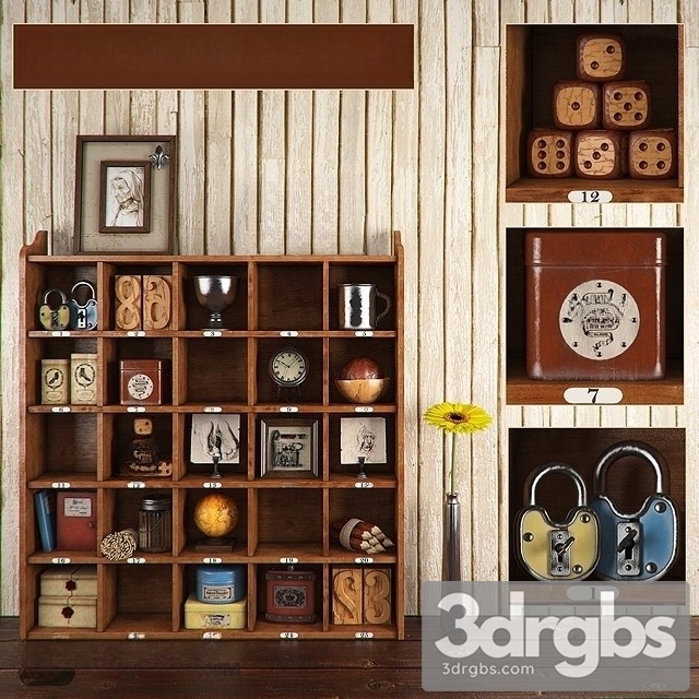 Pottery Barn Cubby Organizer 01 3dsmax Download - thumbnail 1