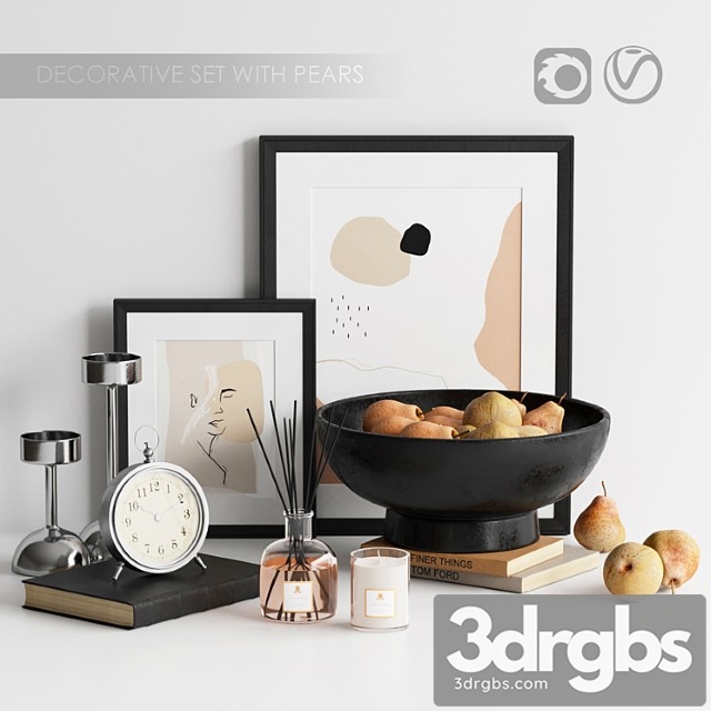 Pottery Barn Decorative Set With Pears 3dsmax Download - thumbnail 1