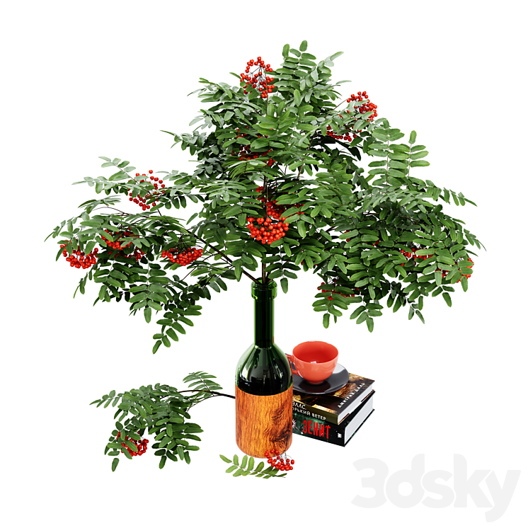 Rowan branches in a vase 3DS Max Model - thumbnail 2