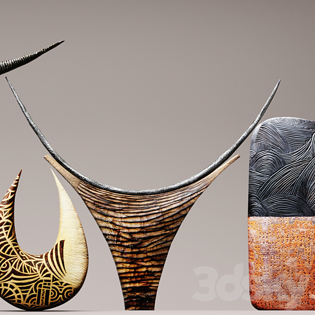 Sculpture Collection Thierry Martenon 8 pcs. figurine. carving. abstraction. modern art. art 3DSMax File - thumbnail 2