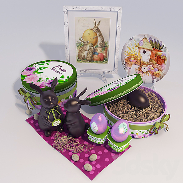 Set decoration “Easter happy” 1 3DSMax File - thumbnail 1