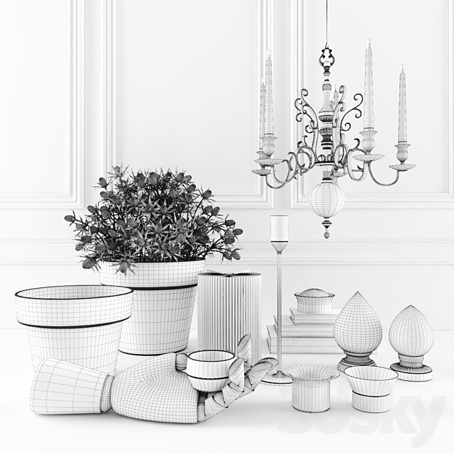 Skultuna decor set. Decorative set Skultuna 3DS Max Model - thumbnail 2