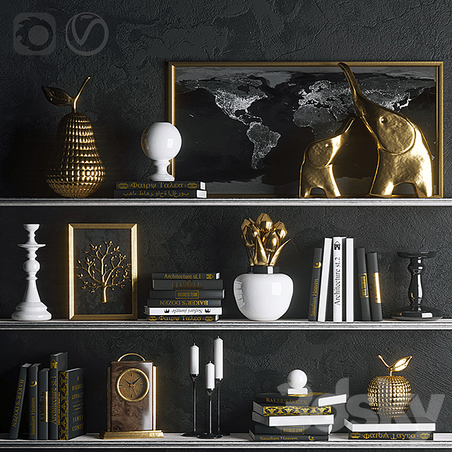 Strict in gold (decor) 3DSMax File - thumbnail 1