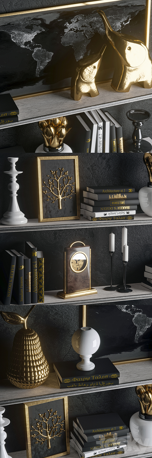 Strict in gold (decor) 3DSMax File - thumbnail 2