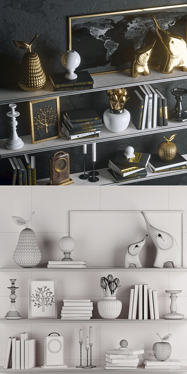 Strict in gold (decor) 3DSMax File - thumbnail 3