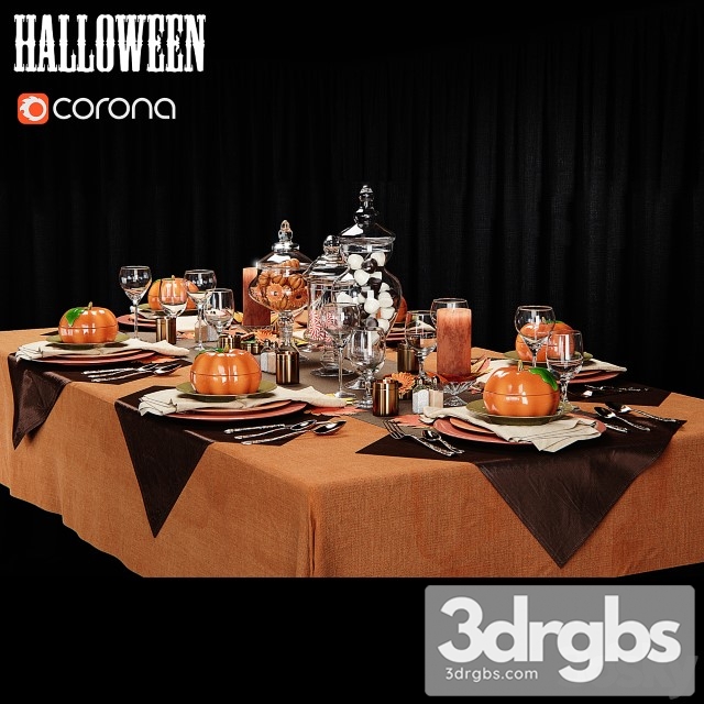 Table Setting For Halloween 3dsmax Download - thumbnail 1