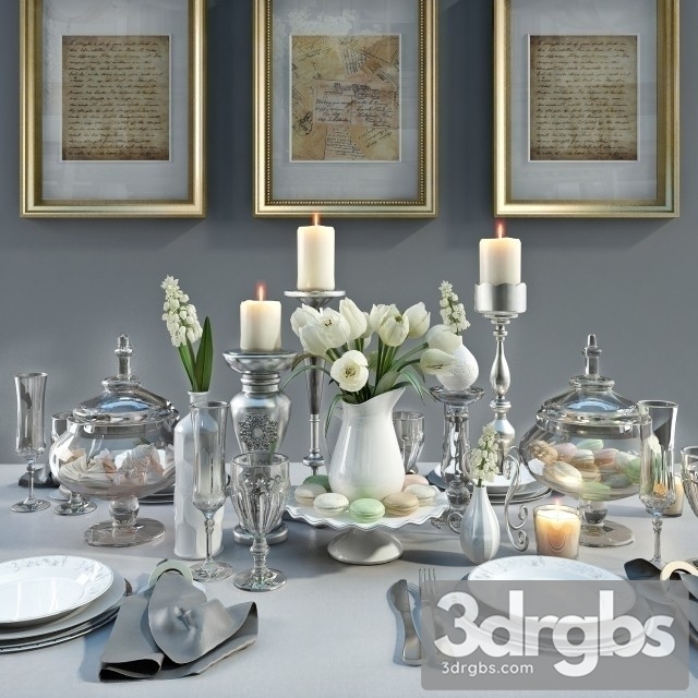 Table Setting With Tulips 3dsmax Download - thumbnail 1