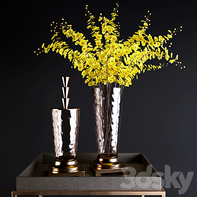 Tables Rh and yellow flowers2 3DS Max Model - thumbnail 2