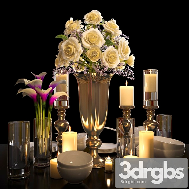 Tableware 2 With Rose 3dsmax Download - thumbnail 1