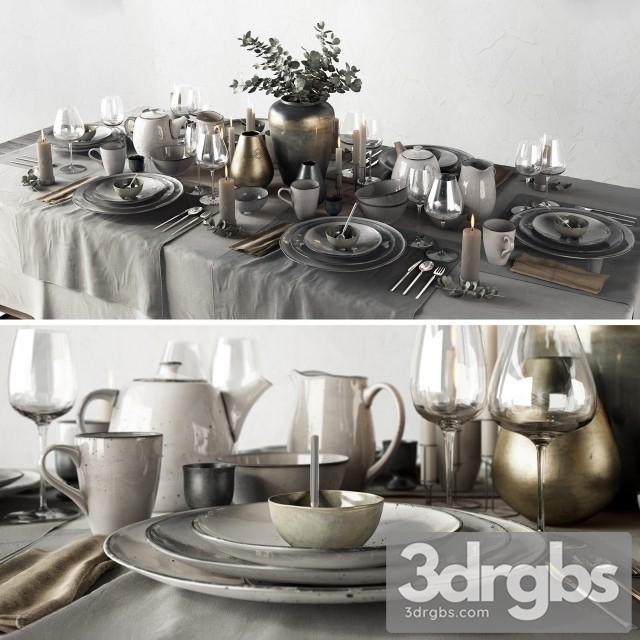 Tableware Decor Set 3dsmax Download - thumbnail 1