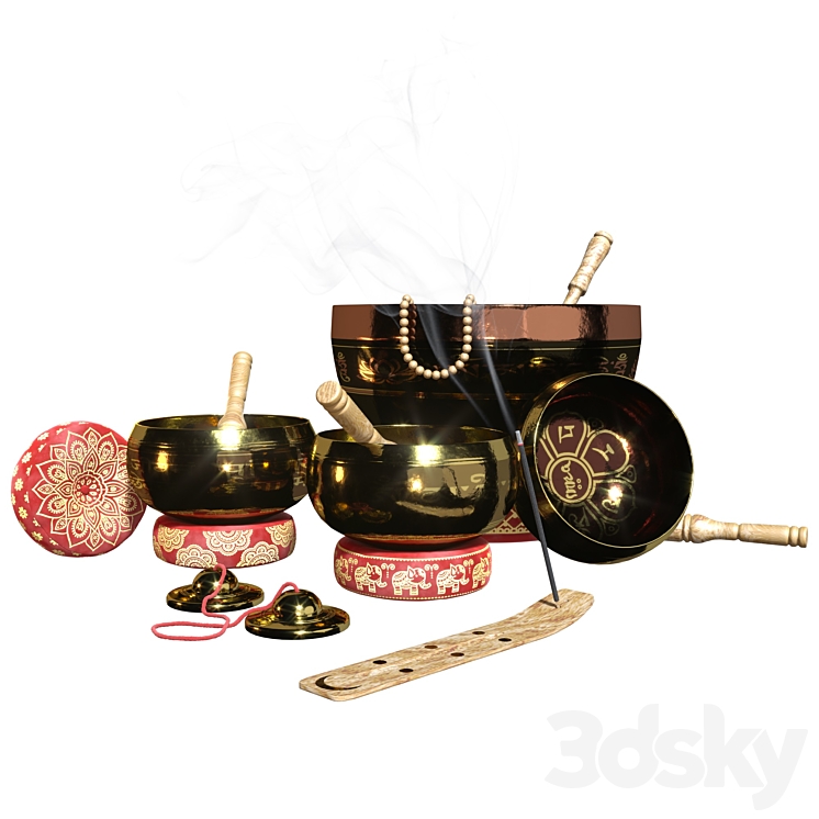 Tibetan Singing Bowls for SPA 3DS Max Model - thumbnail 1