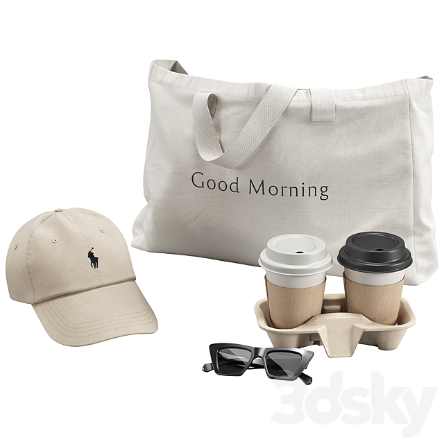 Tote Bag & Paper Cups 3ds Max - thumbnail 2