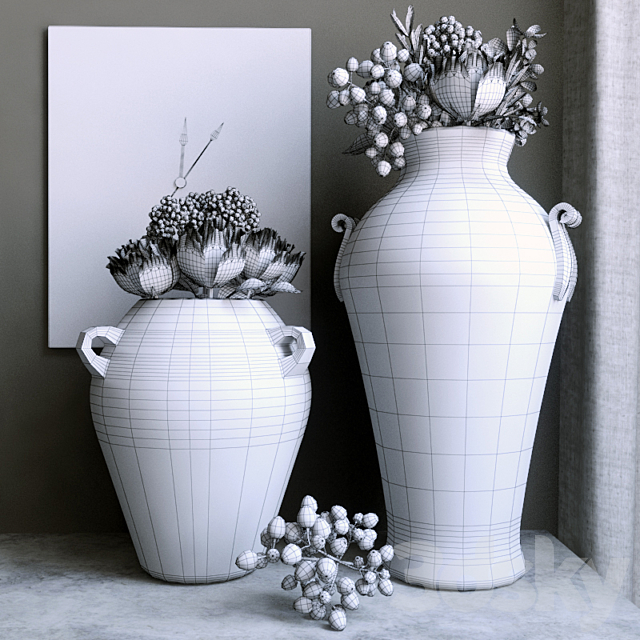 Vase with flowers 3DSMax File - thumbnail 3