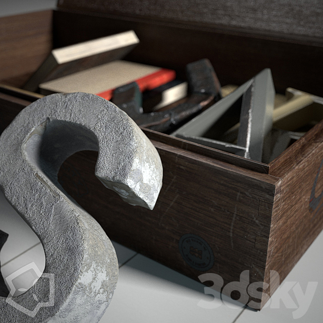 Vintage Wood Box set by me 3DS Max Model - thumbnail 3