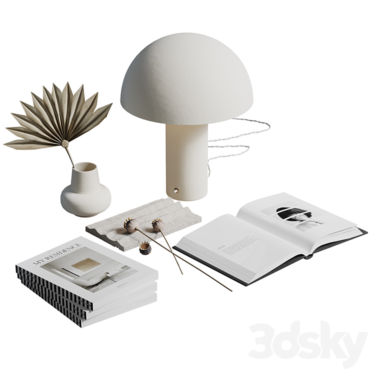 white decorative set 3DS Max Model - thumbnail 1