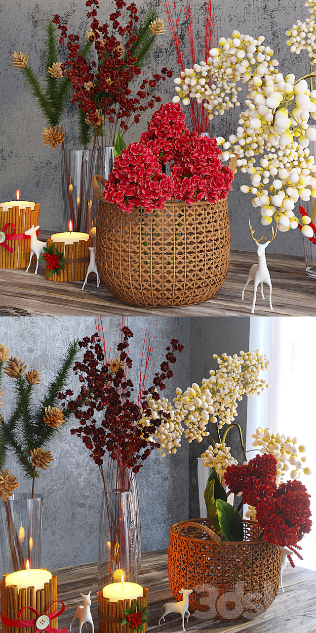 Winter flowers set 3DSMax File - thumbnail 2