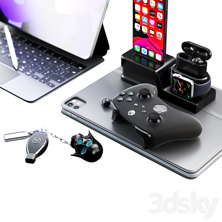 Workspace Composition \/ Apple Set 3DS Max Model - thumbnail 2