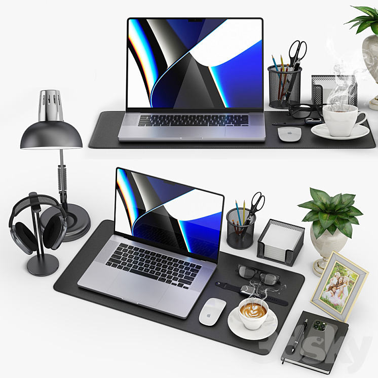 Workspace MacBook 6 3DS Max Model - thumbnail 2