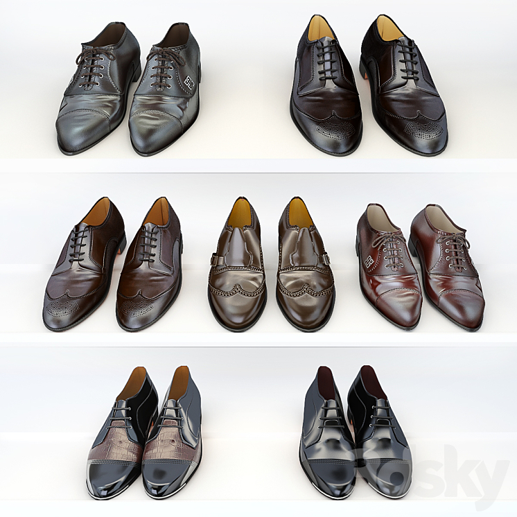 A set of men's shoes 3DS Max - thumbnail 1