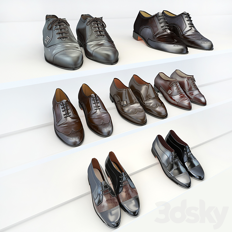 A set of men's shoes 3DS Max - thumbnail 2