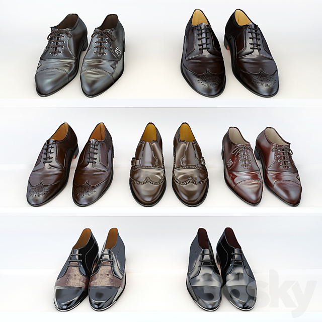 A set of men’s shoes 3DS Max Model - thumbnail 1