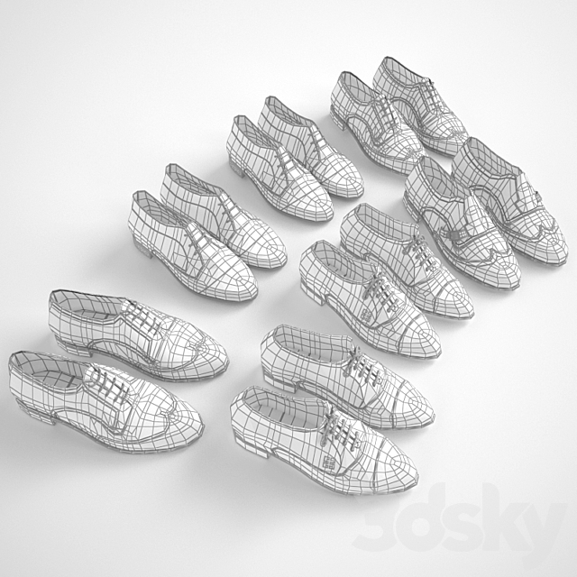 A set of men’s shoes 3DS Max Model - thumbnail 3