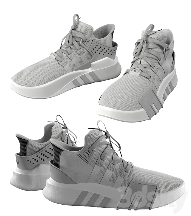 Adidas EQT Bask ADV Gray 3DS Max Model - thumbnail 3