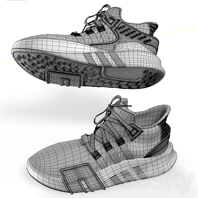 Adidas EQT Bask ADV Gray 3DS Max Model - thumbnail 6