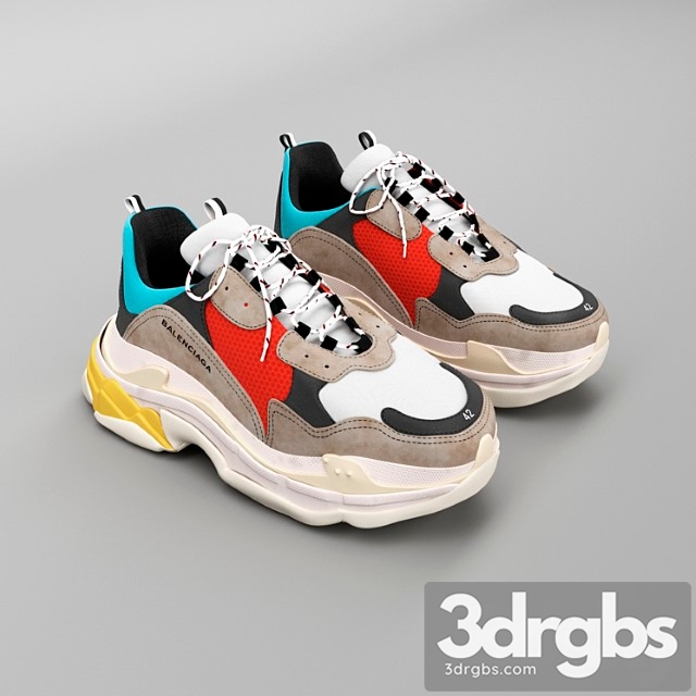 Balenciaga triple s 01 3dsmax Download - thumbnail 1