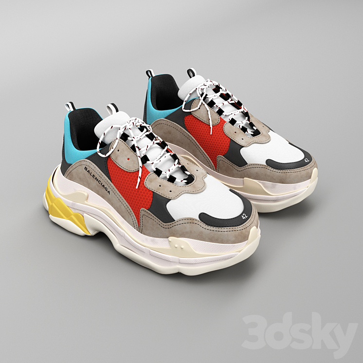 balenciaga triple s_01 3DS Max - thumbnail 1