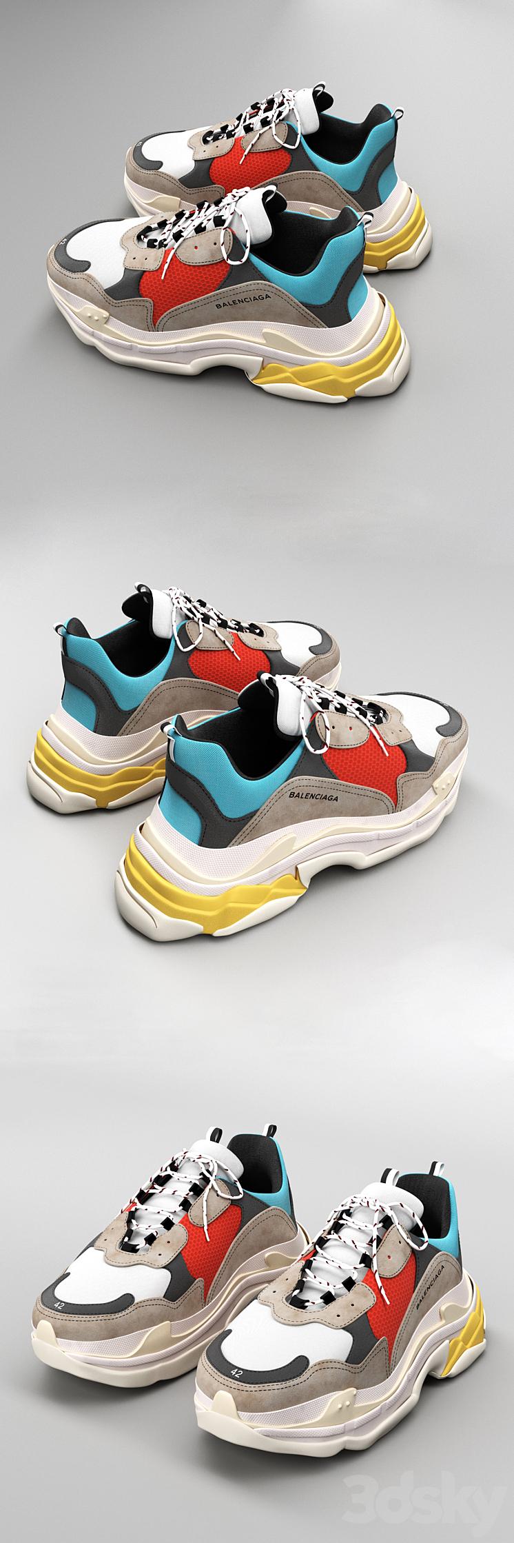 balenciaga triple s_01 3DS Max - thumbnail 2