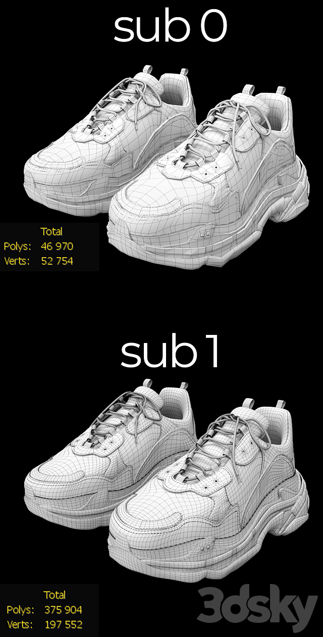 balenciaga triple s_01 3DSMax File - thumbnail 3