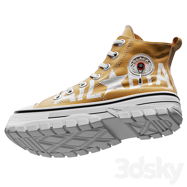 Casual High-top Mustard 3DSMax File - thumbnail 3