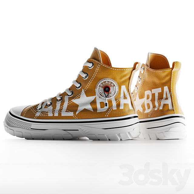 Casual High-top Mustard 3DSMax File - thumbnail 4