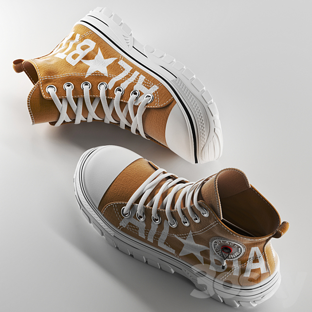 Casual High-top Mustard 3DSMax File - thumbnail 5