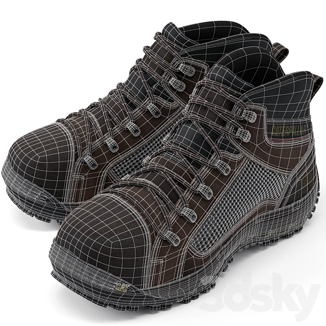 Caterpillar Boots 3DS Max Model - thumbnail 3