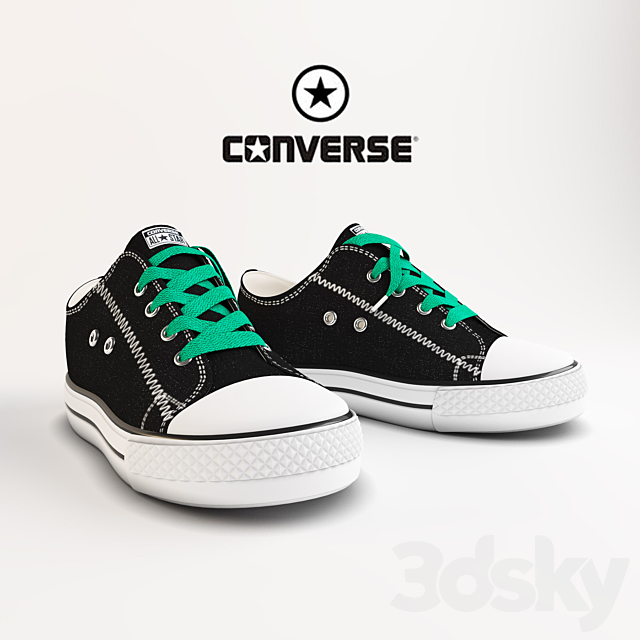 Converse Kids Shoes 3DS Max Model - thumbnail 1