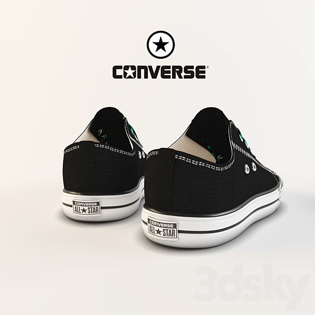 Converse Kids Shoes 3DS Max Model - thumbnail 2