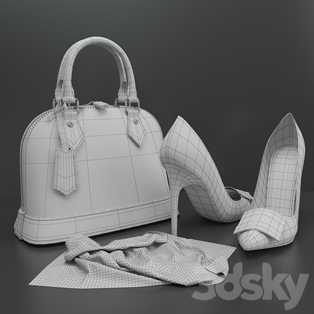 Elegant Bag and Shoes 3ds Max - thumbnail 2