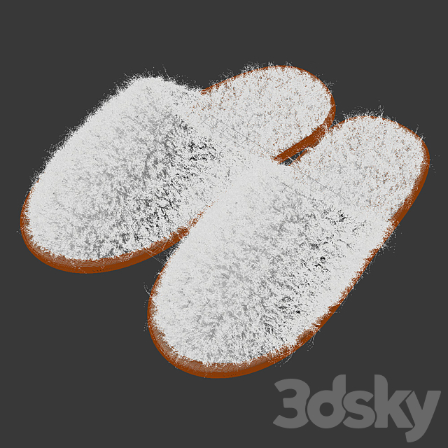 Fegen slippers white 3DS Max Model - thumbnail 2