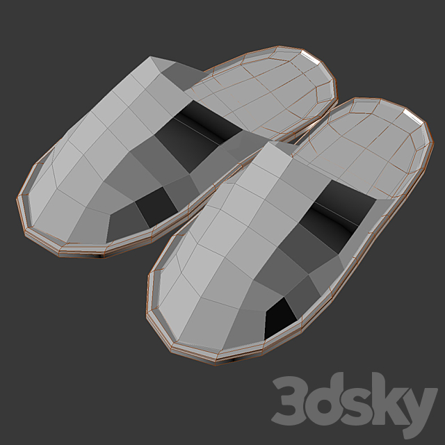 Fegen slippers white 3DS Max Model - thumbnail 3