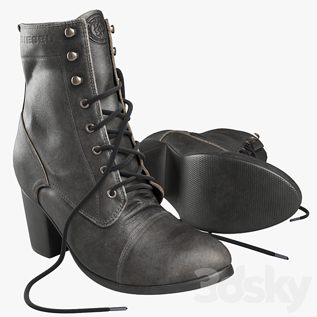 Female boots Diesel 3ds Max - thumbnail 1